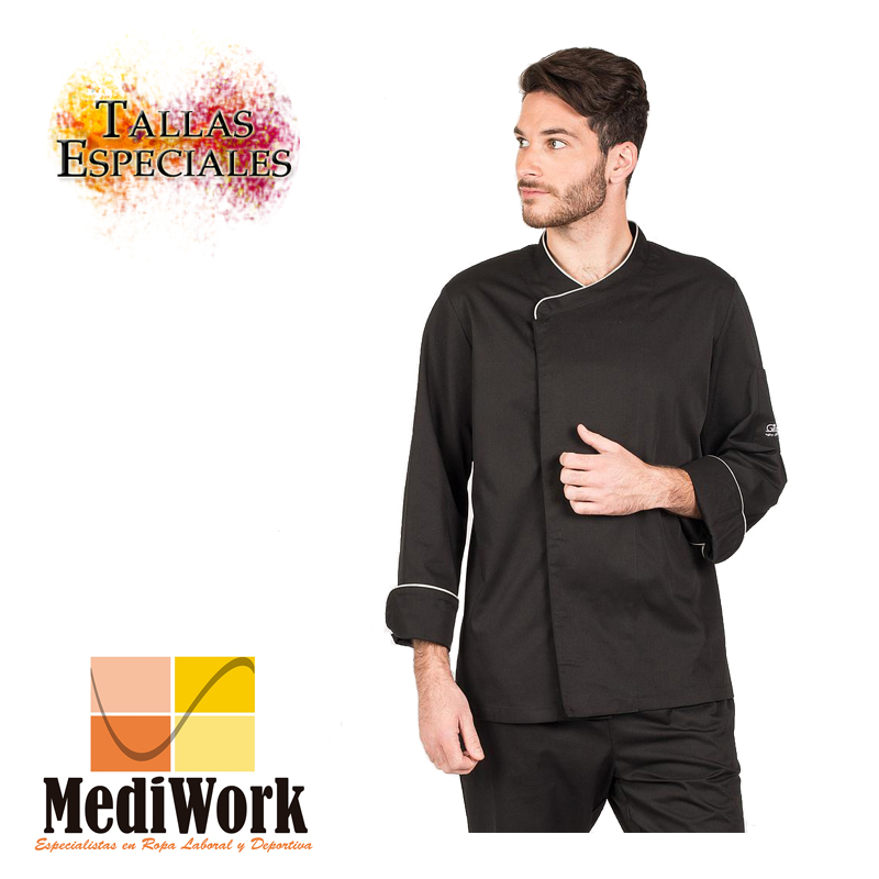 Chaqueta cocina ICARO hombre negra 9330A 02