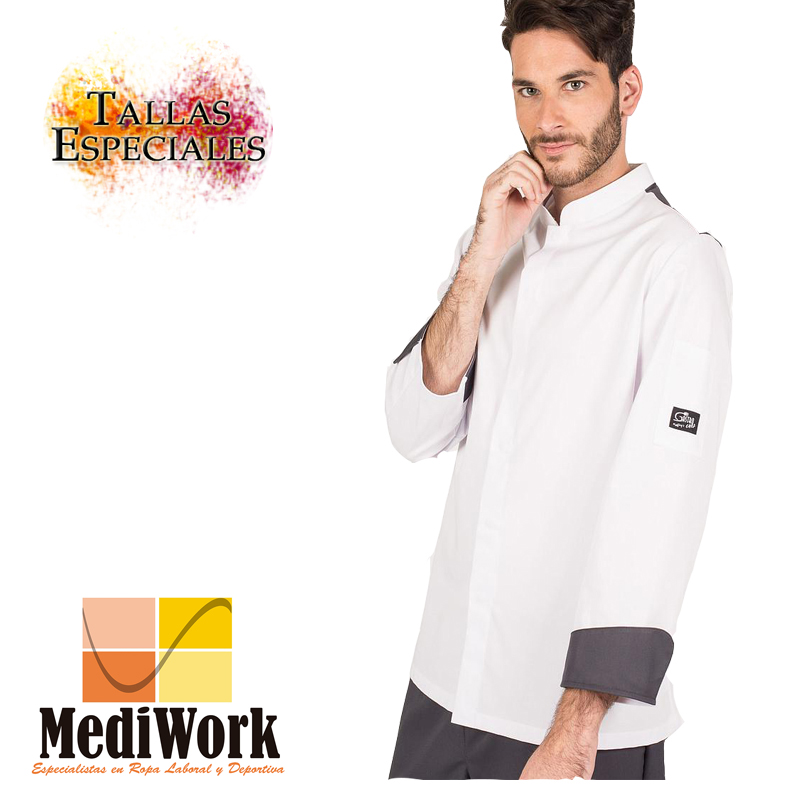 Chaqueta cocina HELIOS hombre blanca 9336C 02