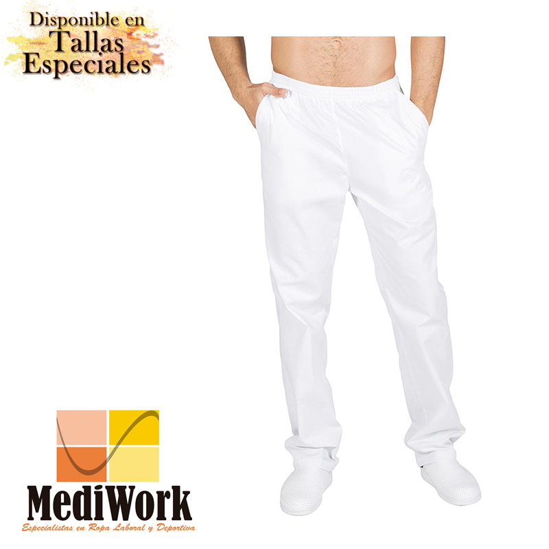 Pantalón sanitario unisex sarga blanca 772GA 02