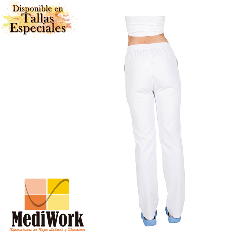 Pantalón sanitario unisex sarga blanca 772GA 02